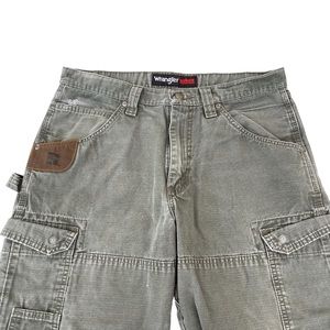 3 Pair Wrangler Riggs Workwear Distressed Men's Cargo Pants Tan Sz 32X 30